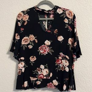 Black floral top